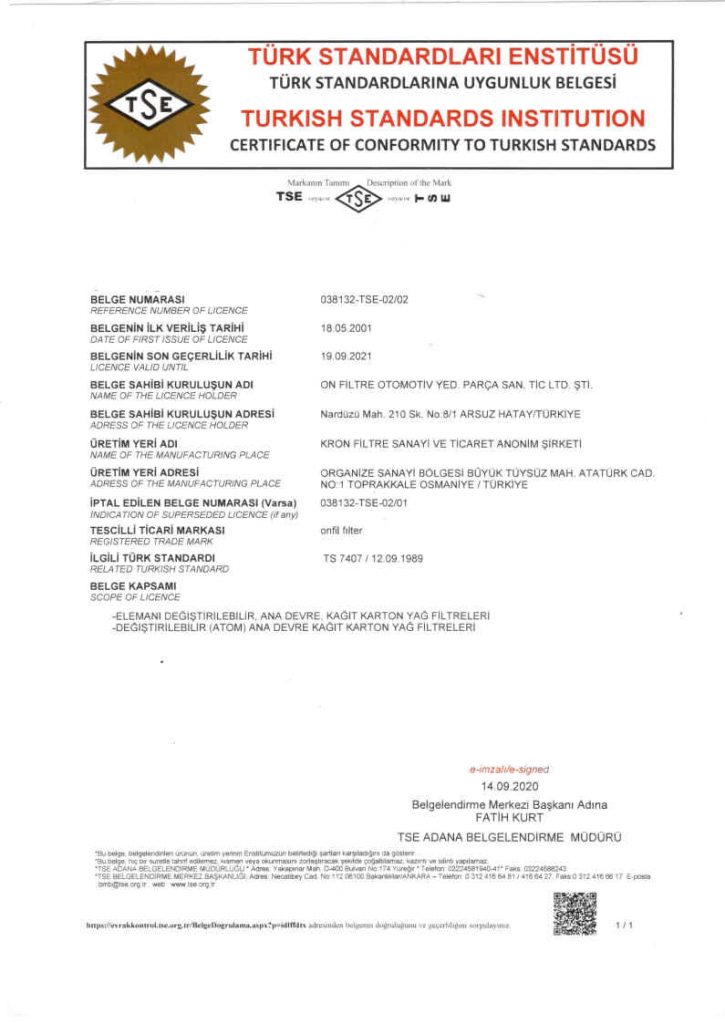 Onfiltre_Onfil-Filter_Certificate-of-Conformity-to-Turkish-Standarts_TS-7407_Oil-Filters-725x1024