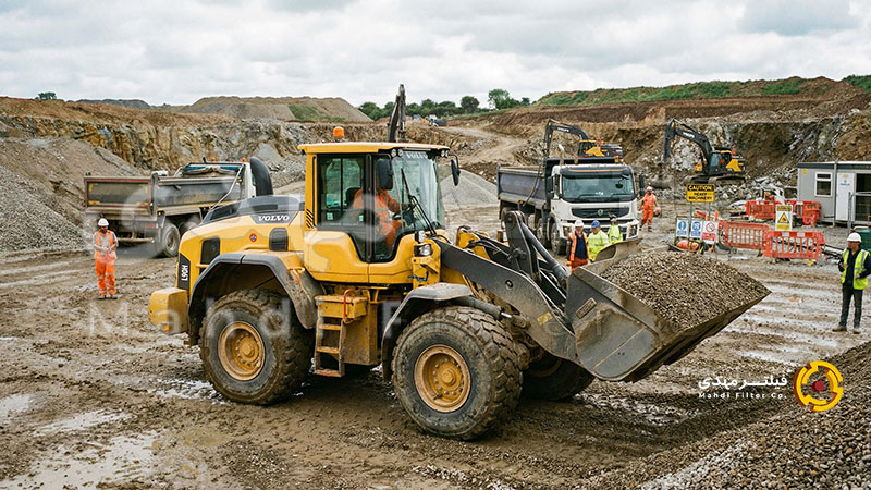 لودر ولو L90 در پروژه عمرانی