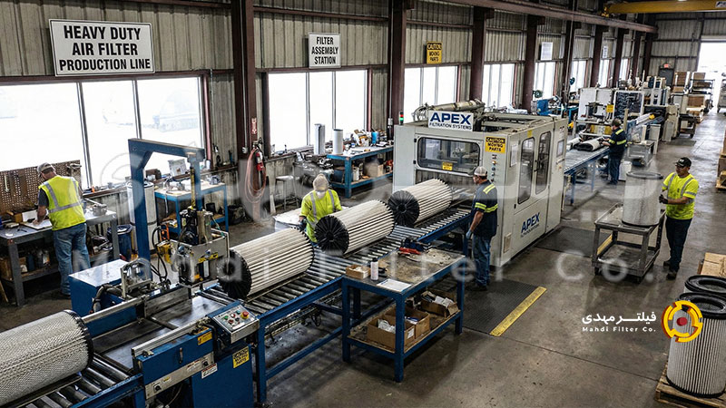خط تولید فیلتر هوا صنعتی برای ماشینآلات سنگین