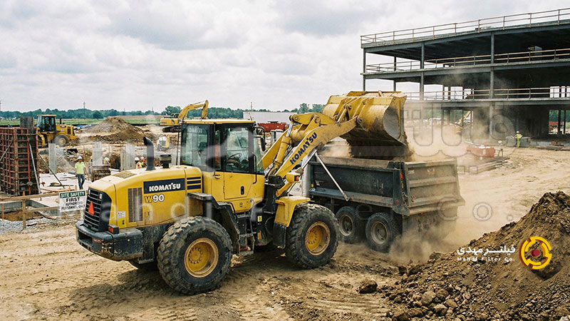 لودر کوماتسو W90 در پروژه عمرانی